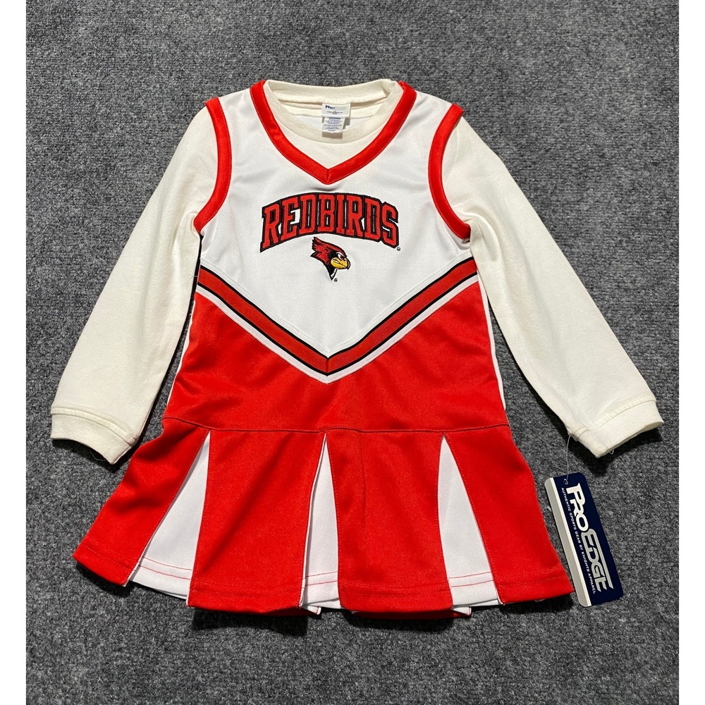 Pro Edge Illinois State Redbirds Cheerleader Dress Toddler 4T Red White NEW